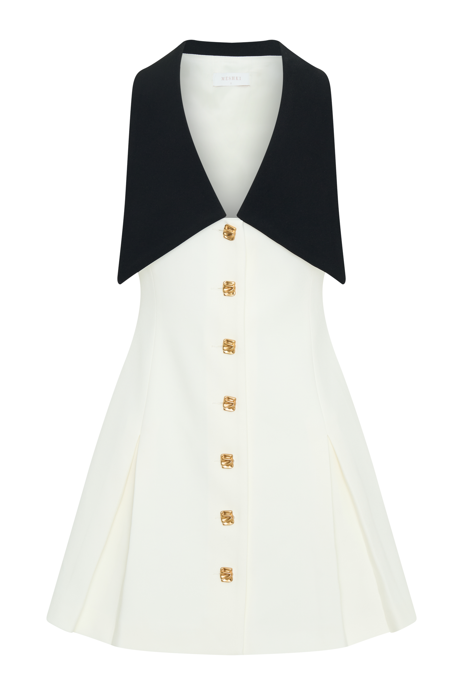 Oli Sleeveless Contrast Mini Dress - Ivory/Black、mySite、solidvoid