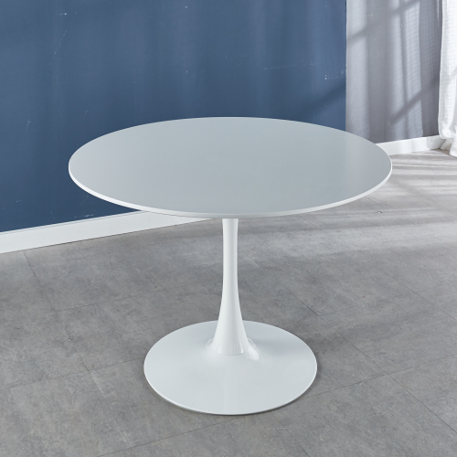 42.1"White Tulip Table Mid-century Dining Table for 4-6 people With Round Mdf Table Top, Pedestal Dining Table, End Table Leisure Coffee Table、、casual