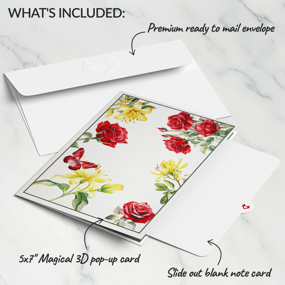Born to Bloom: June Birth Month Flowers Pop-Up Card、mySite、solidvoid