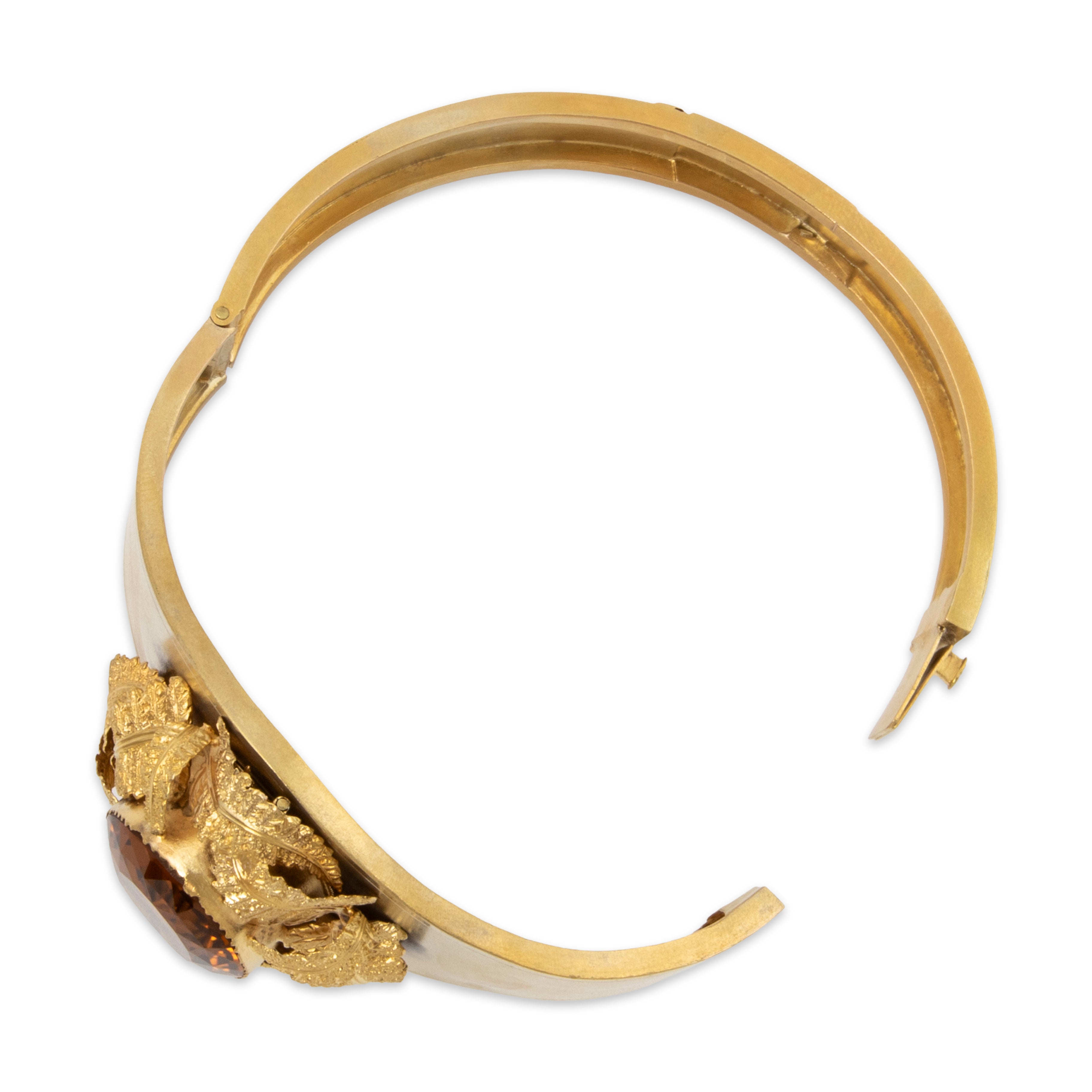 Antique Victorian 14k Yellow Gold 15.96ct Citrine Statement Hinged Bracelet 6.5、mySite、hinf8tx79