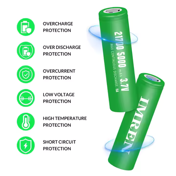 Imren 5000mAh Green 21700 15A IMR 3.7v Battery 2 Pack、mySite、zt4zffjzw