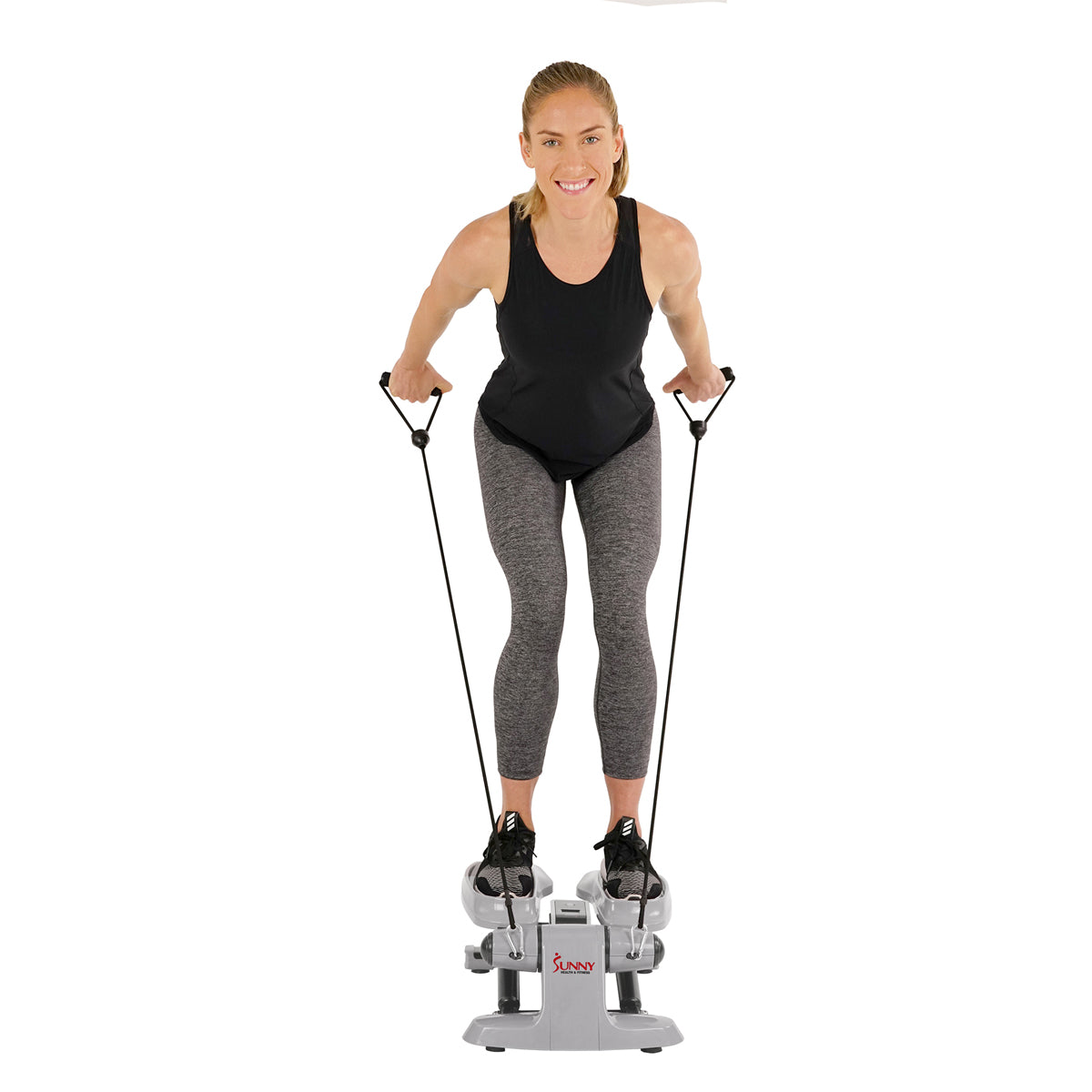  Versa Stepper Exercise Machine Step, Wide Non-Slip Pedals w/ Resistance Bands and LCD Monitor、mySite、ghnorth