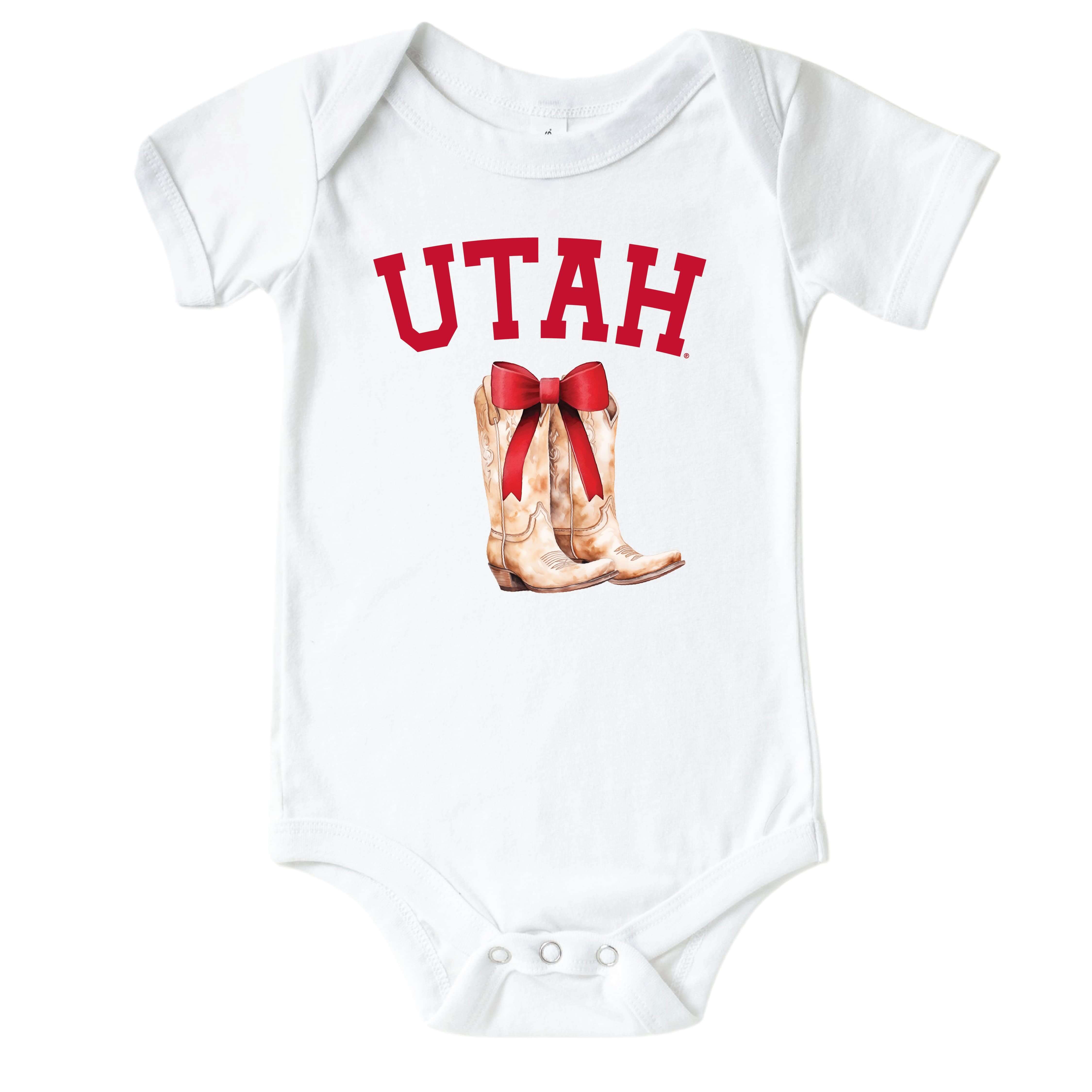  University of Utah | Footballs & Bows Graphic Bodysuit、mySite、layawaytickets