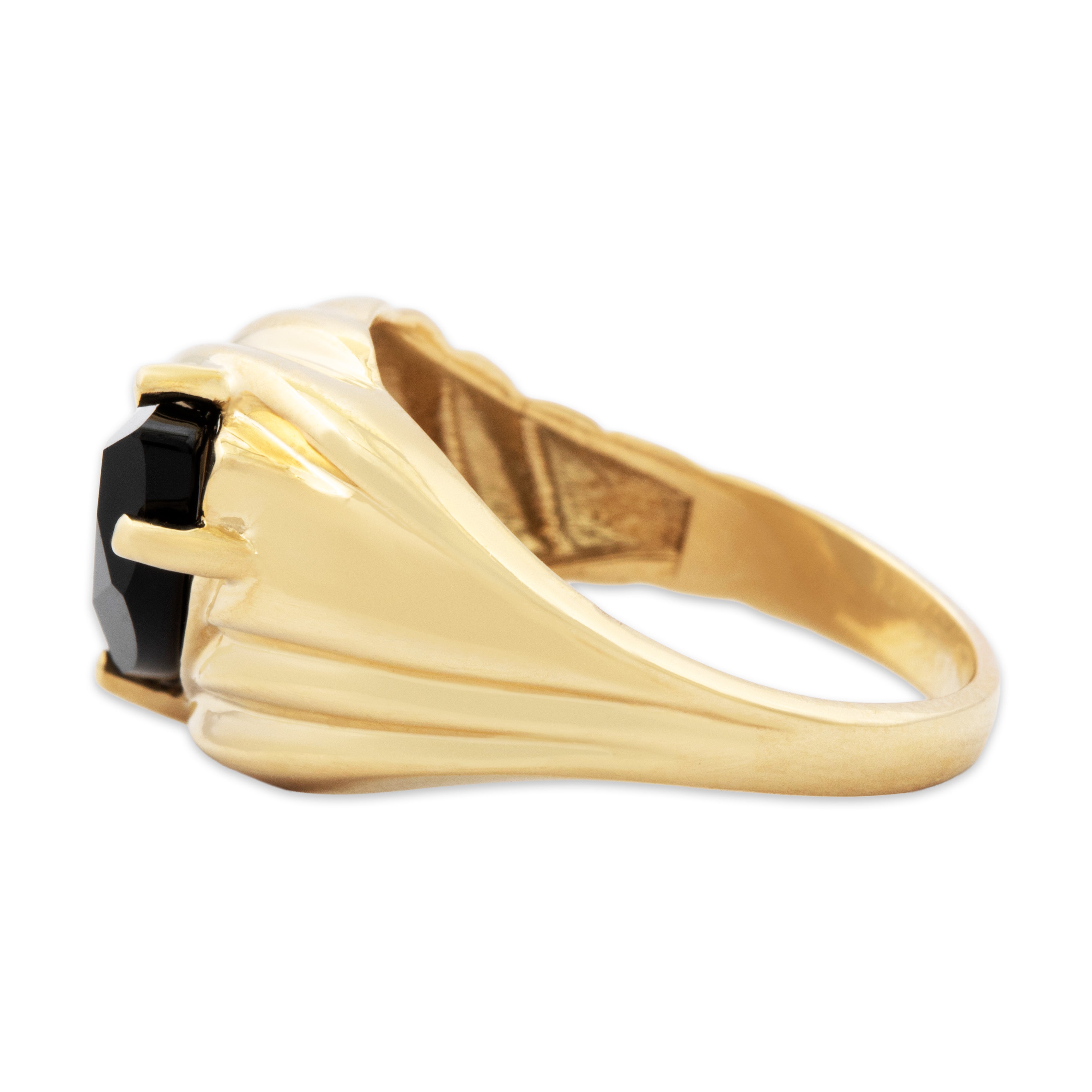 Vintage 14k Yellow Gold Onyx Bold Marquise Ring 7.75、mySite、hinf8tx79