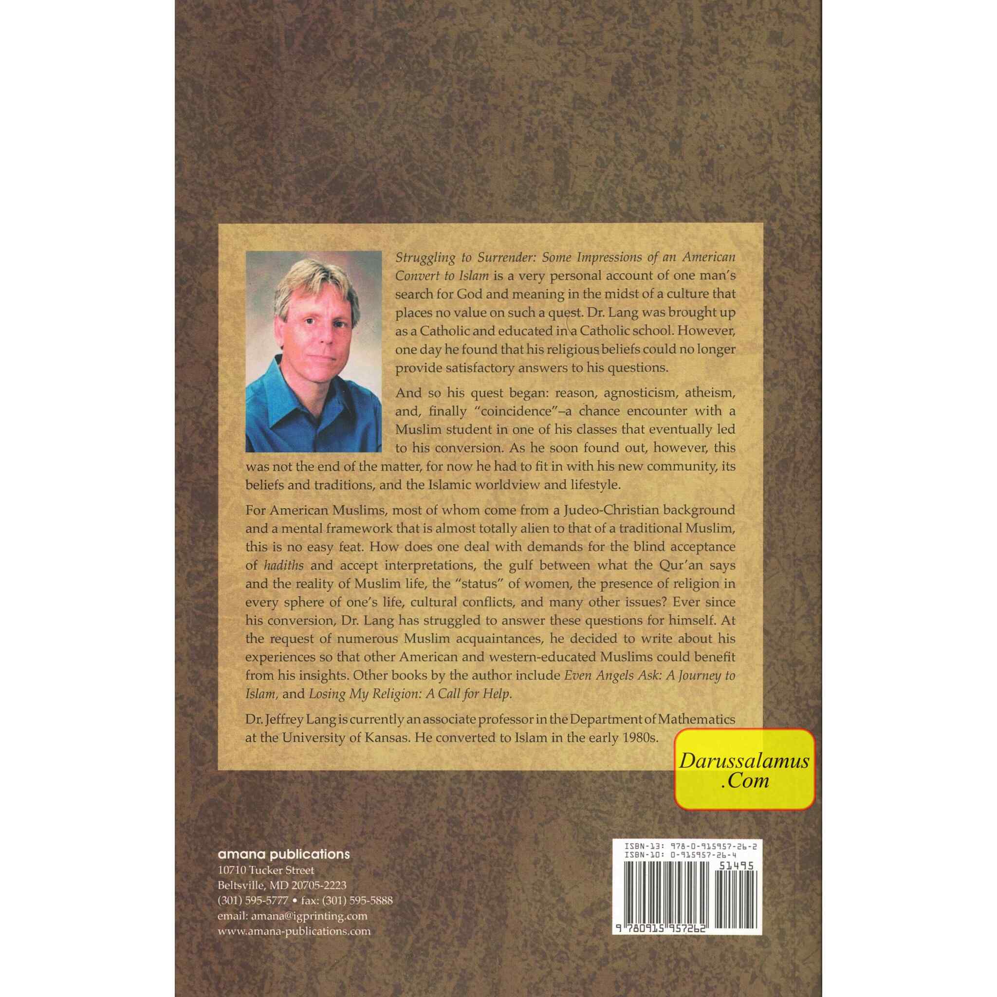 Struggling to Surrender: Some Impressions of an American Convert to Islam By Jeffrey Lang、mySite、topwebapps