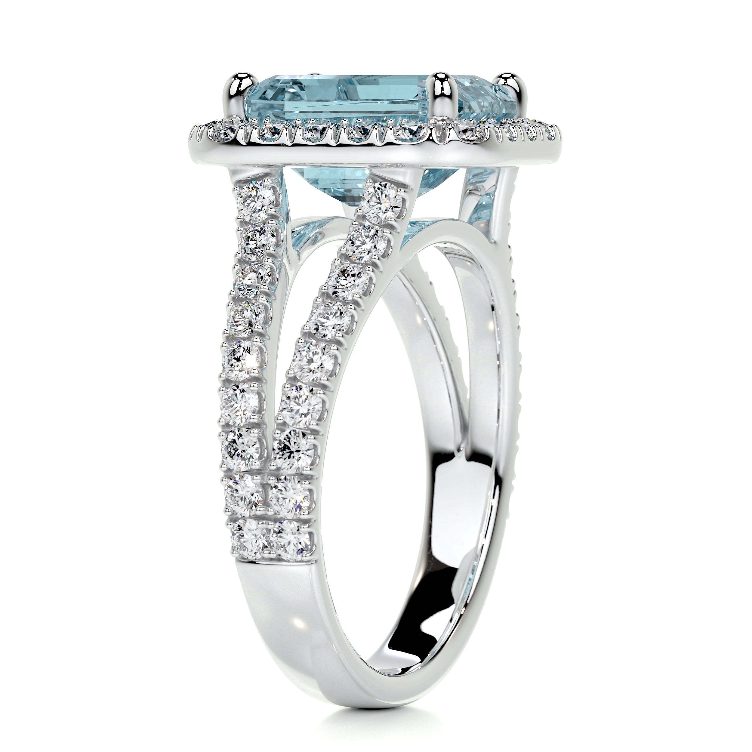 Melody Gemstone & Diamonds Ring (5 Carat) - 18K White Gold、mySite、hinf8tx79