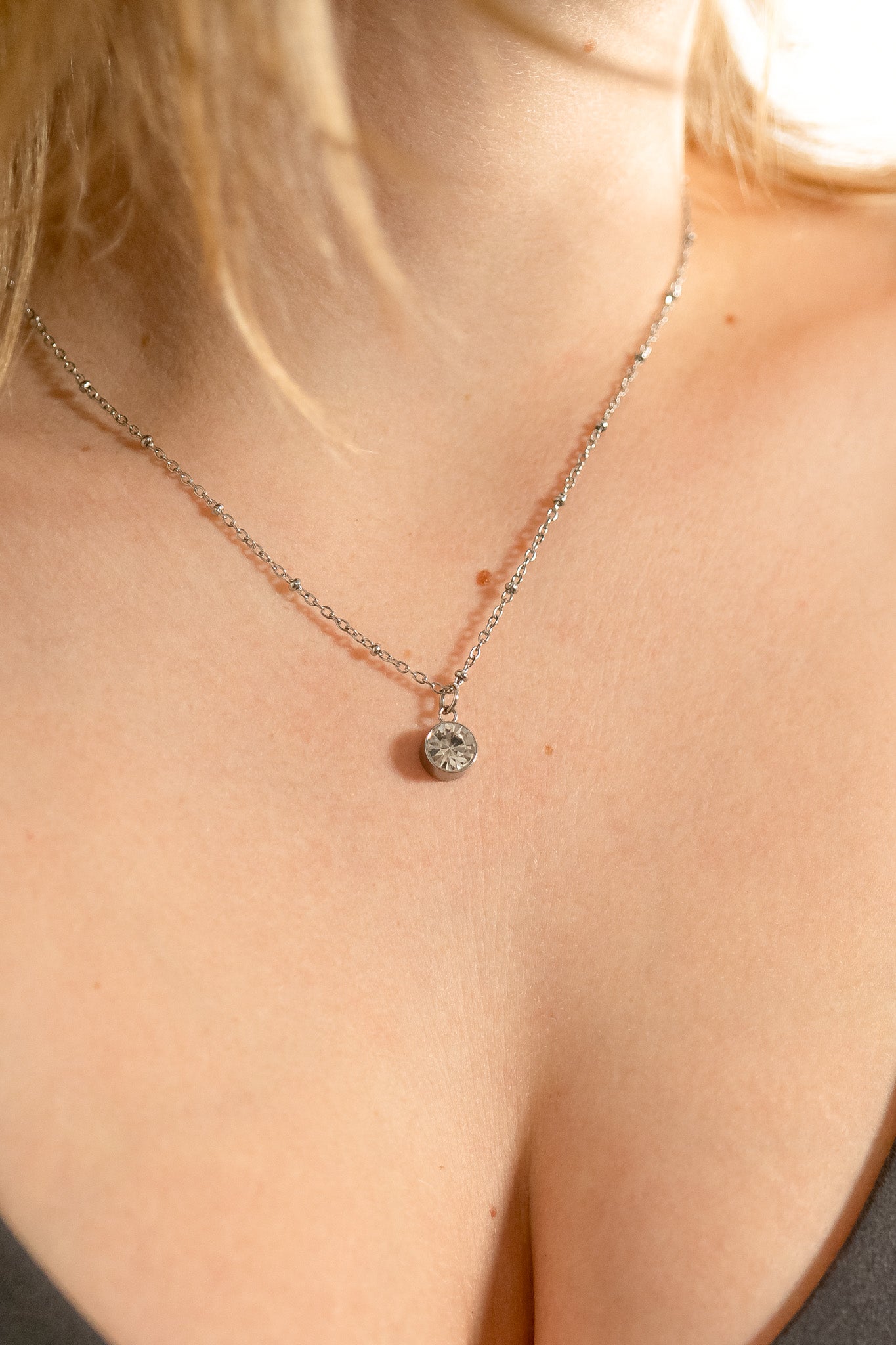 Stainless Steel Round Birthstone Charm 8mm / PDL0266、mySite、dreamappss