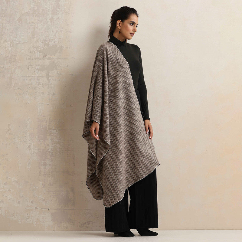 Woolen Stole | Checkered Design | Grey、mySite、camillekostekn