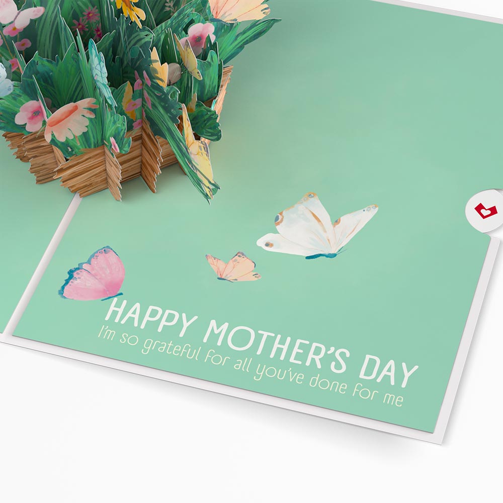 Happy Mother’s Day Butterfly Basket Pop-Up Card、mySite、solidvoid