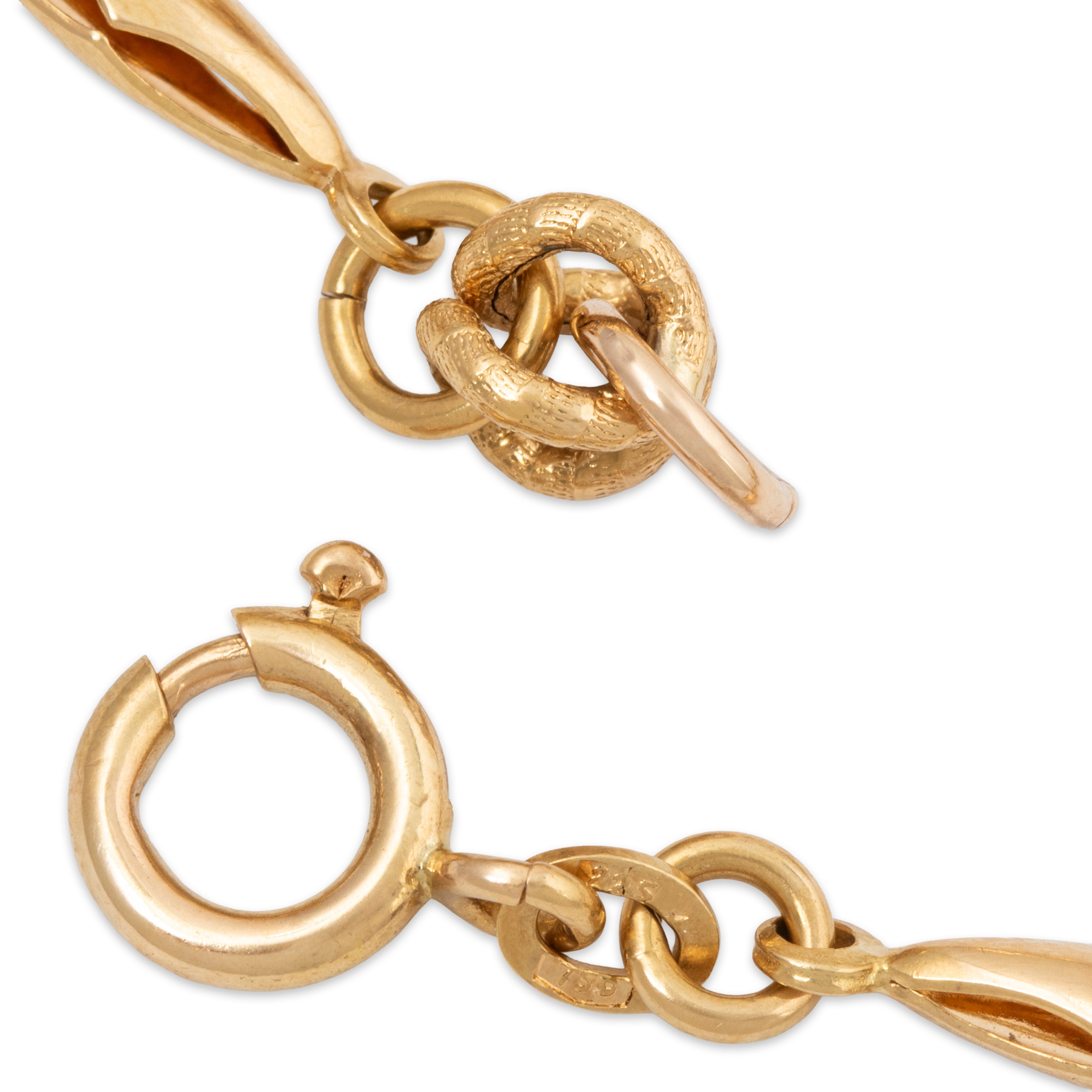 Vintage 18k Yellow Gold Unique Textured Open Link Bracelet 7.25、mySite、hinf8tx79