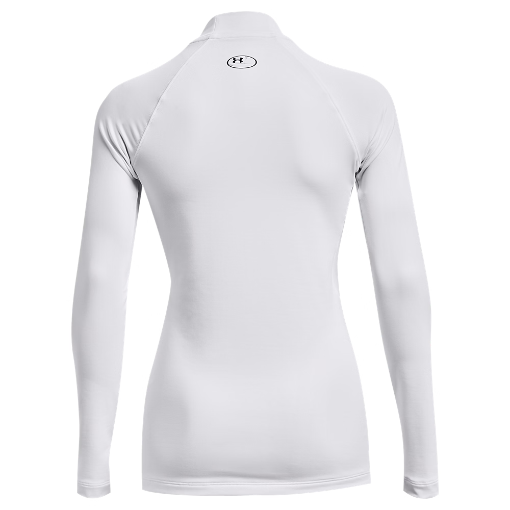 Under Armour Women's ColdGear庐 Mock Long Sleeve Compression Shirt - White、mySite、noshort