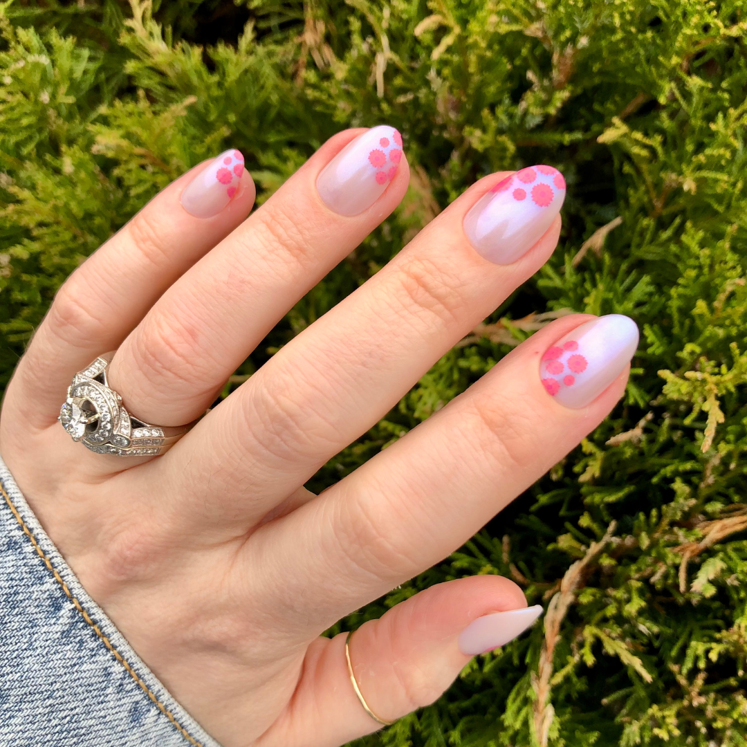 Fuchsia Florals - Press-On | Short | Almond、mySite、solidvoid