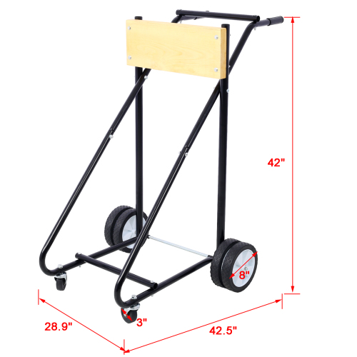 Outboard Boat Motor Stand, Engine Carrier Cart Dolly for Storage, 315lbs Weight Capacity, w/Wheels (black)、、eastwooduniform