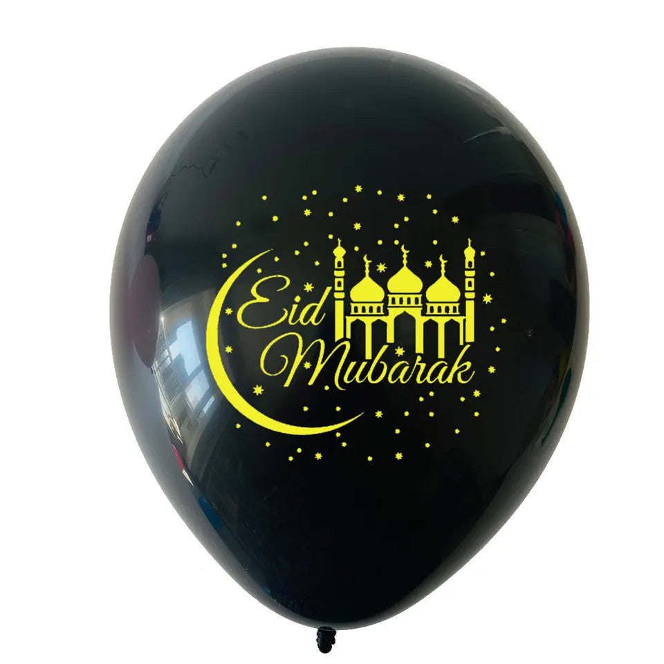 Eid Mubarak Balloons With a Star Balloon (12 Pieces)、mySite、topwebapps