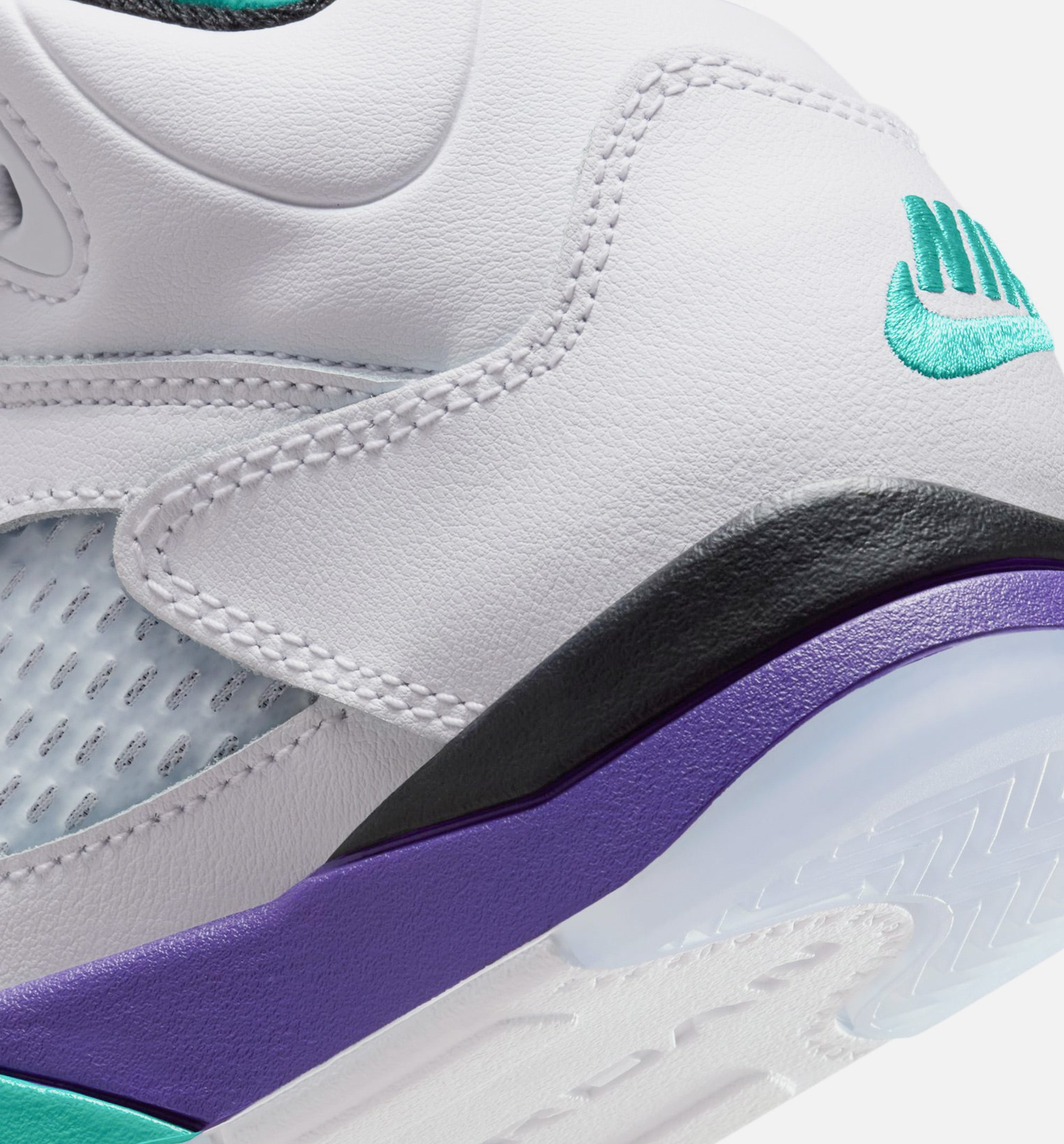 Air Jordan 5 Retro Grape Preschool Lifestyle Shoe - White/New Emerald/ Grape Ice/Black、mySite、dreamappss