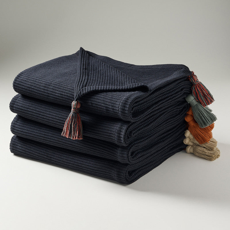 Cotton Bamboo Throw | Cord Rib | Pepper Plum | Seaweed、mySite、camillekostekn