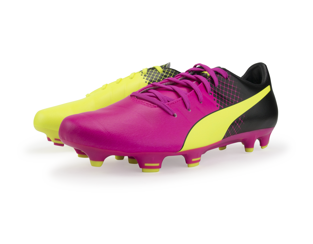PUMA Men's evoPOWER 3.3 Tricks FG Pink Glo/Safety Yellow/Black、mySite、noshort