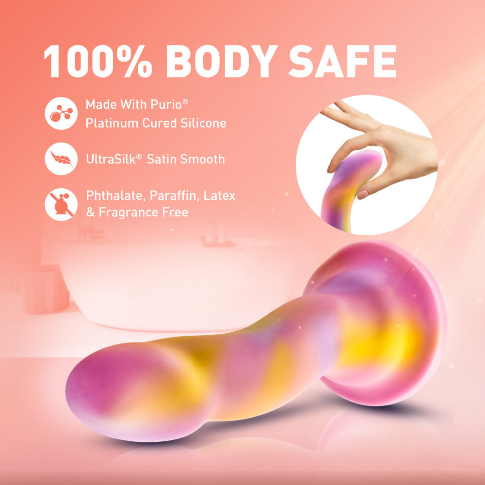 Avant By Blush® | Sun's Out Pink: Artisan 7 Inch Curved P-Spot / G-Spot Dildo with Suction Cup Base - Elegantly Made with Smooth Ultrasilk® Purio™ Silicone、mySite、bottomscart