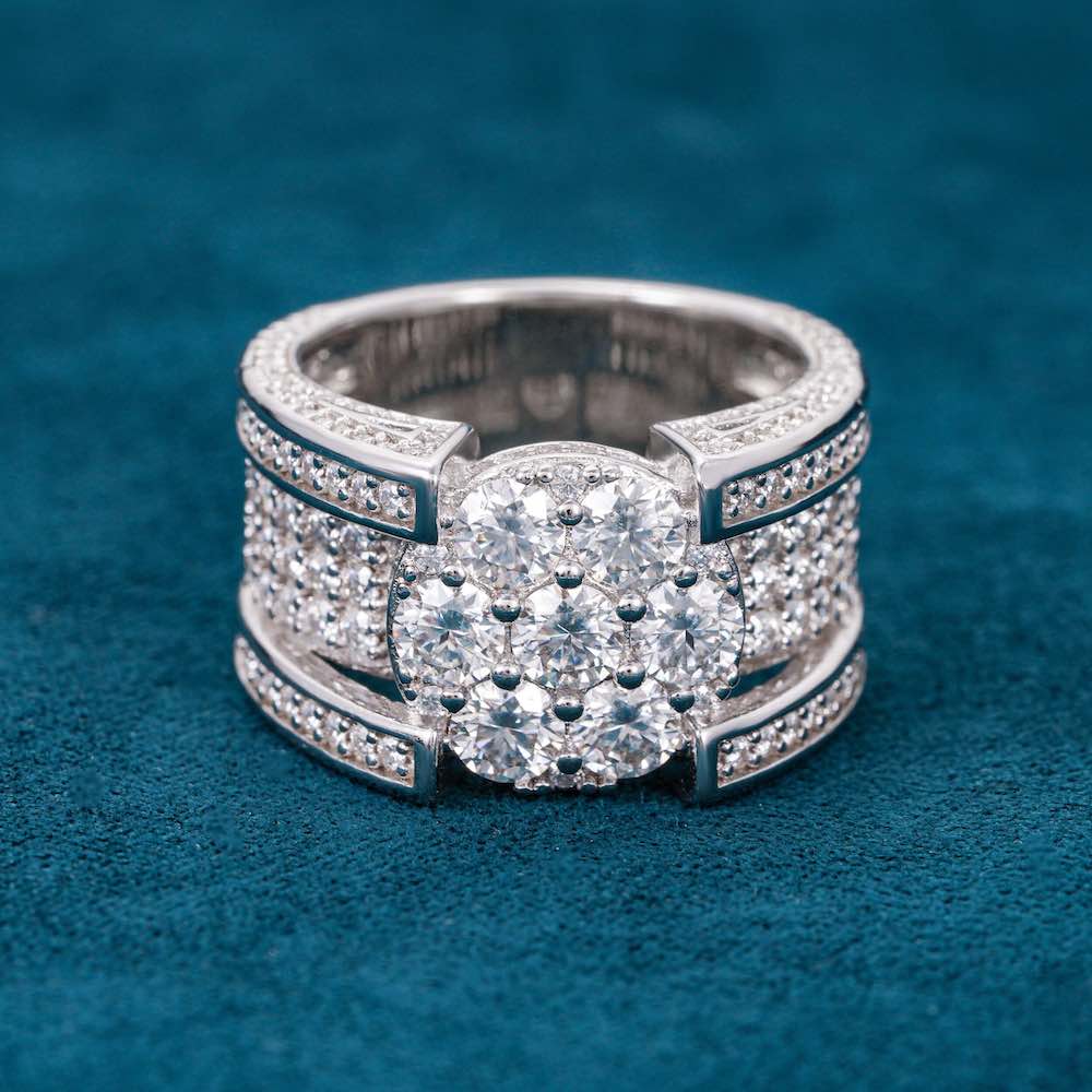 Moissanite 5-Row Cluster Ring 14K Gold、mySite、hinf8tx79