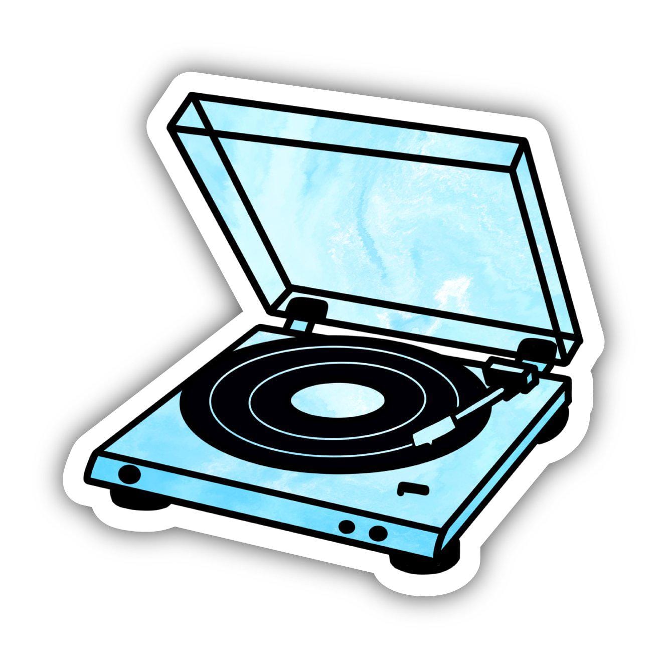  Blue Tie Dye Record Player Aesthetic Sticker、mySite、elrpsem3k