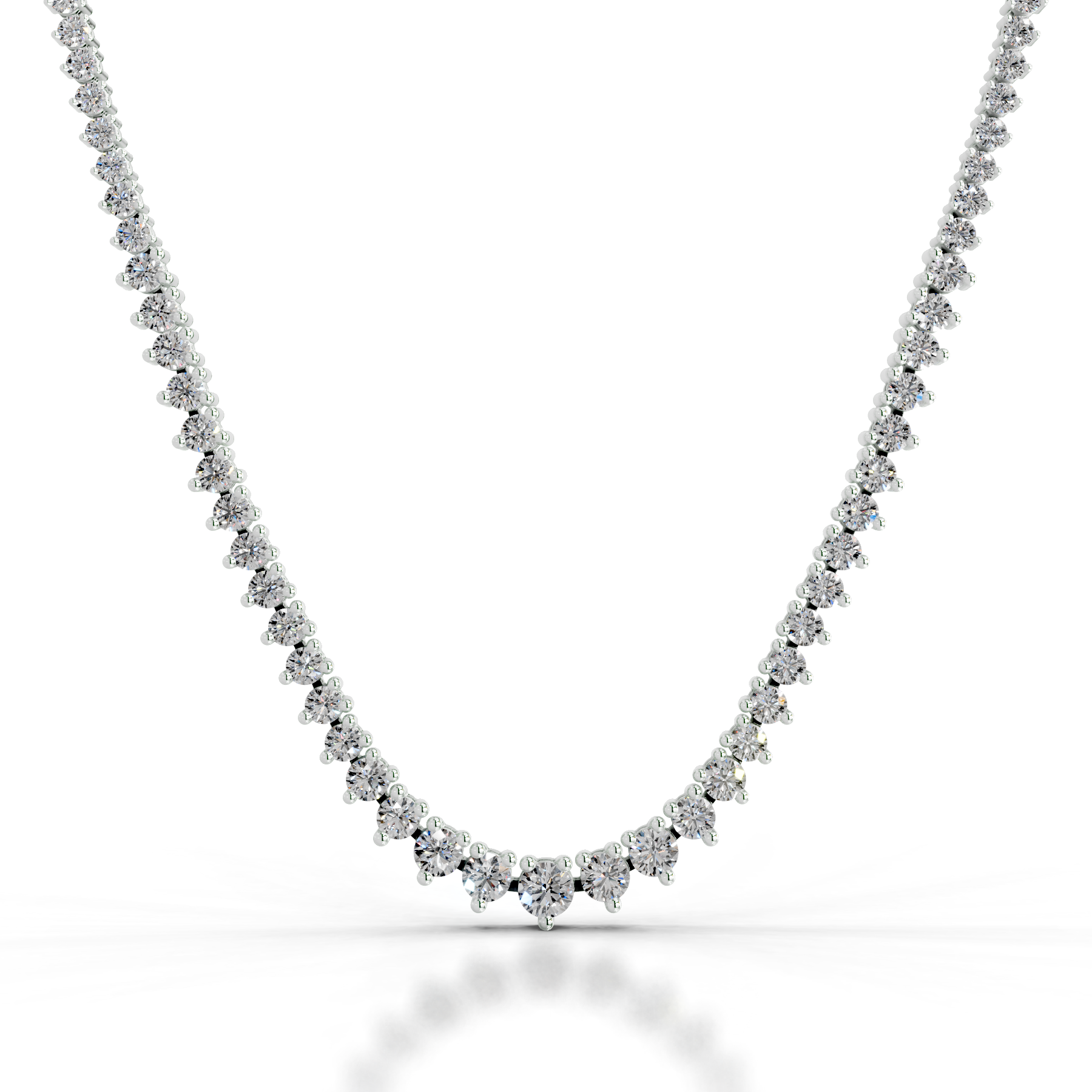 Lou Diamond Tennis Collier (4 Carat) -14K White Gold、mySite、hinf8tx79