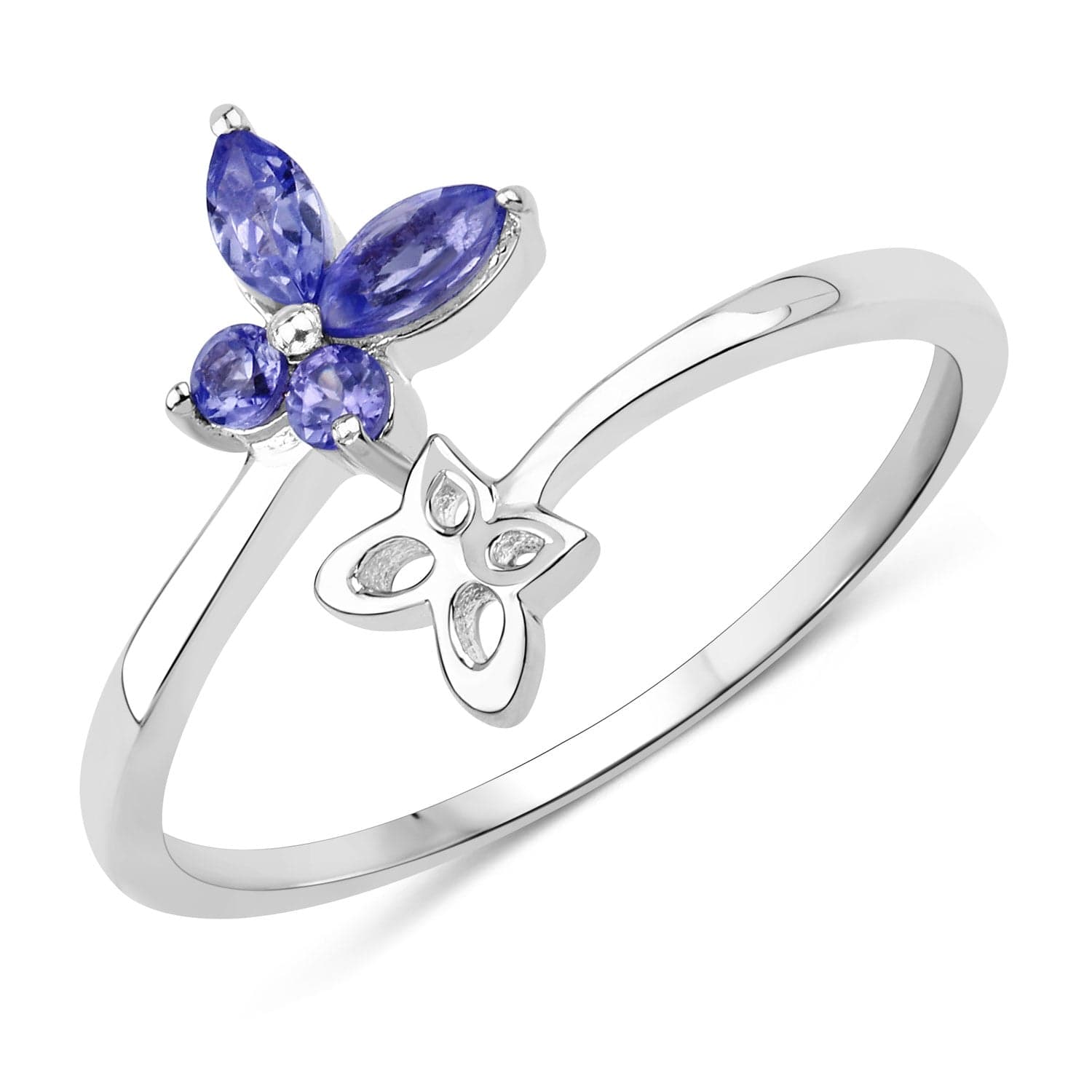 Genuine Gemstone Butterfly Ring in 925 Sterling Silver Elegant、mySite、g9winljtr