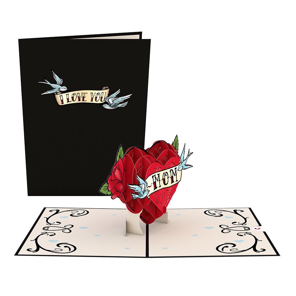 Mother's Day Tattoo Heart Pop-Up Card、mySite、solidvoid