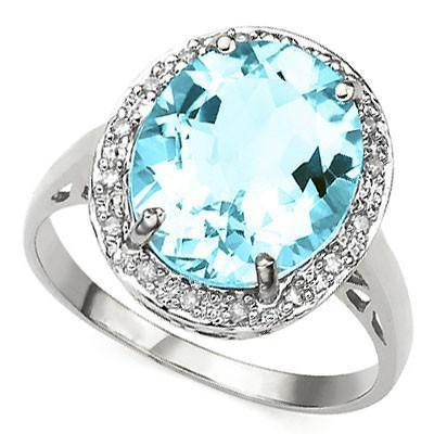 6ct Genuine Swiss Blue Topaz and Diamond Ring in 925 Silver、mySite、g9winljtr
