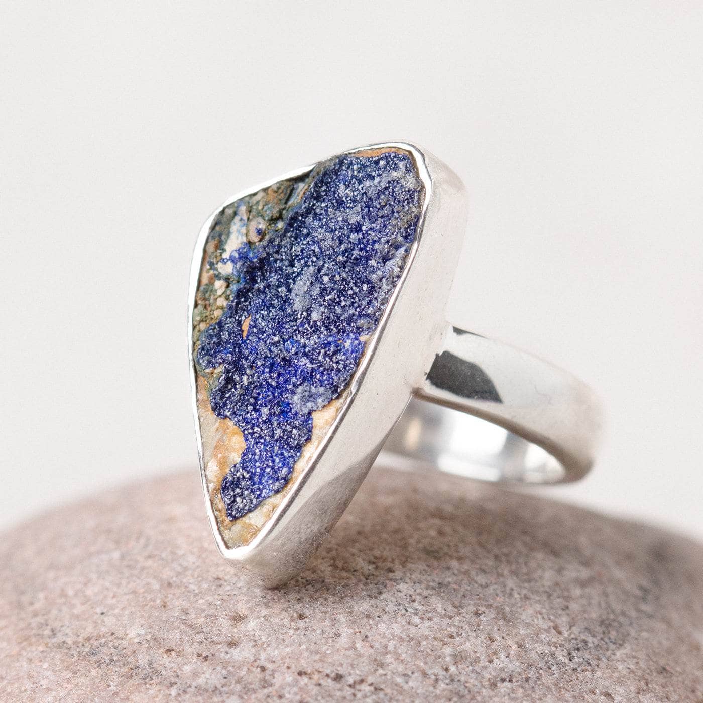 Rare Azurite Druzy Adjustable Ring - One of a Kind、mySite、hinf8tx79