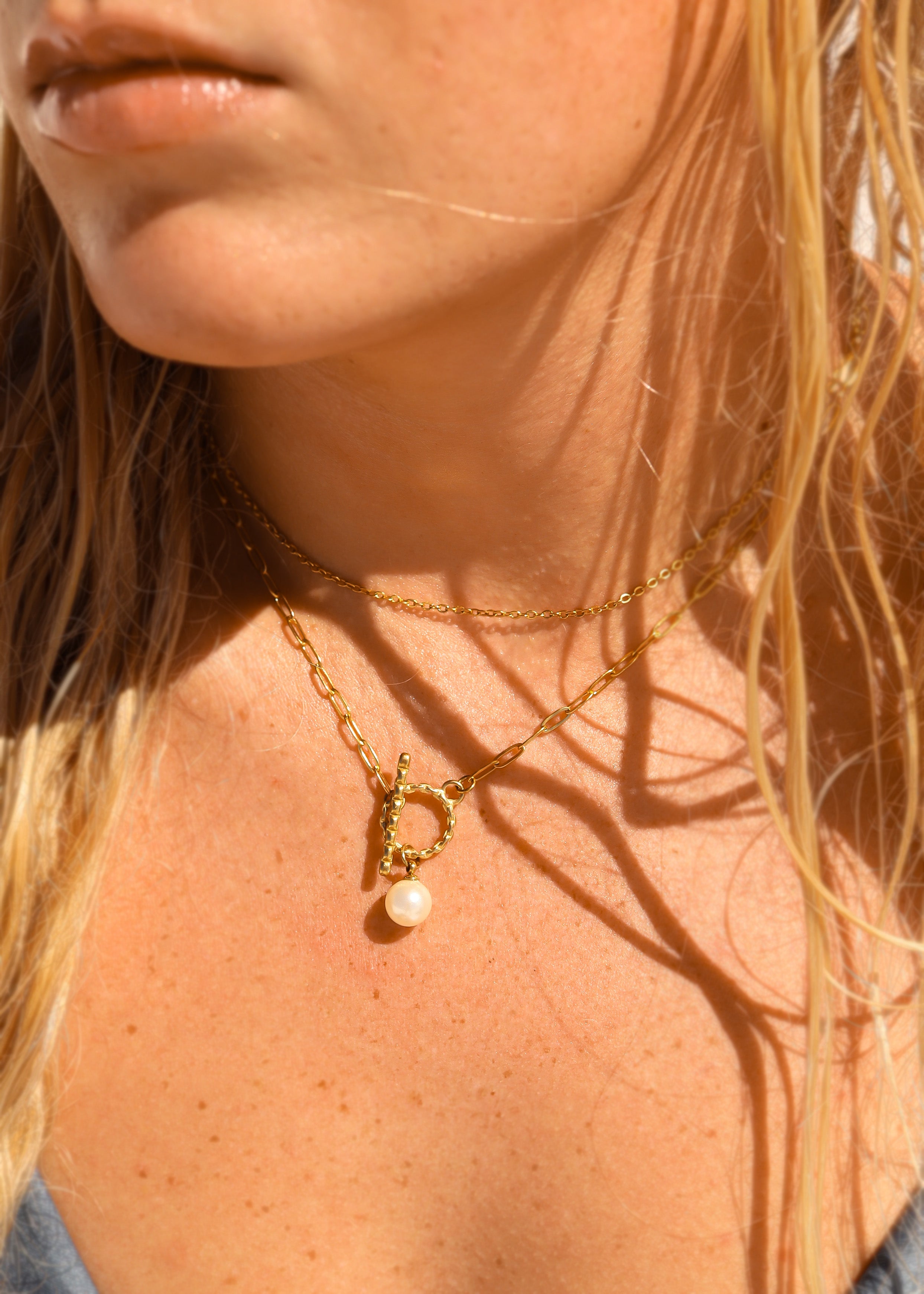 18K Gold PVD Stainless Steel PVD Coated Loop/Cable Chain Necklace / CHN3011、mySite、dreamappss