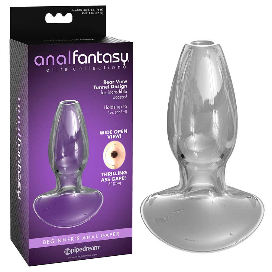 Anal Fantasy Elite Small Anal Gaper Clear Glass Open Tunnel Butt Plug by Pipedream Products、mySite、bottomscart