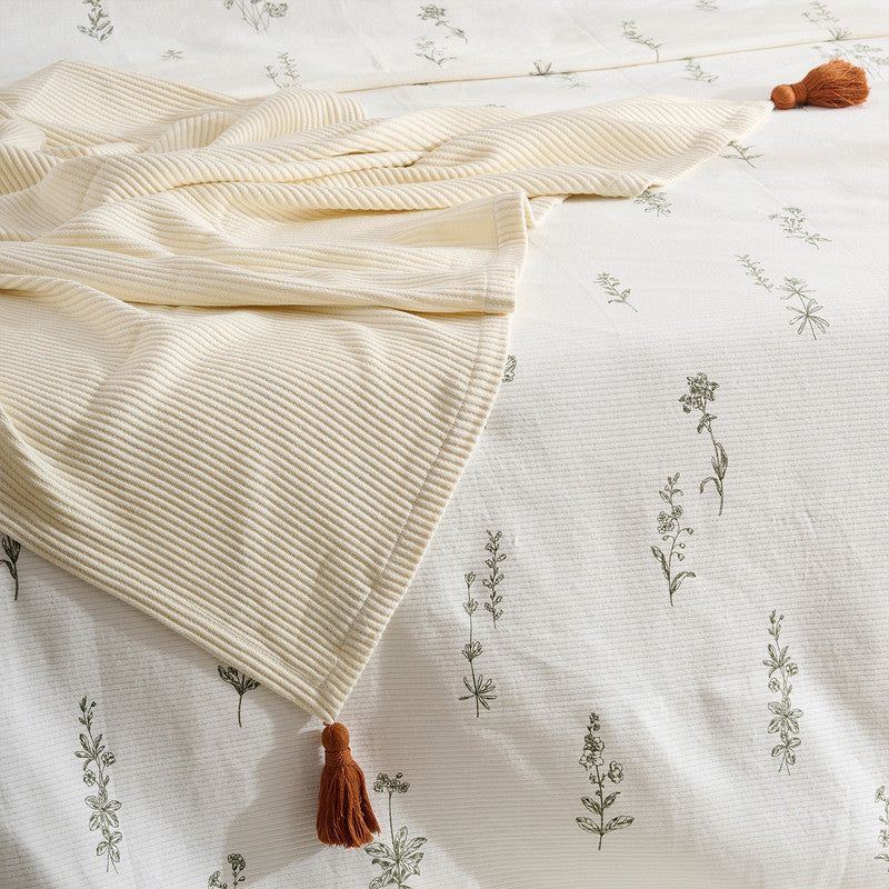 Cotton Bamboo Throw | Cord Rib | Cream Plume | Cinnamon、mySite、camillekostekn