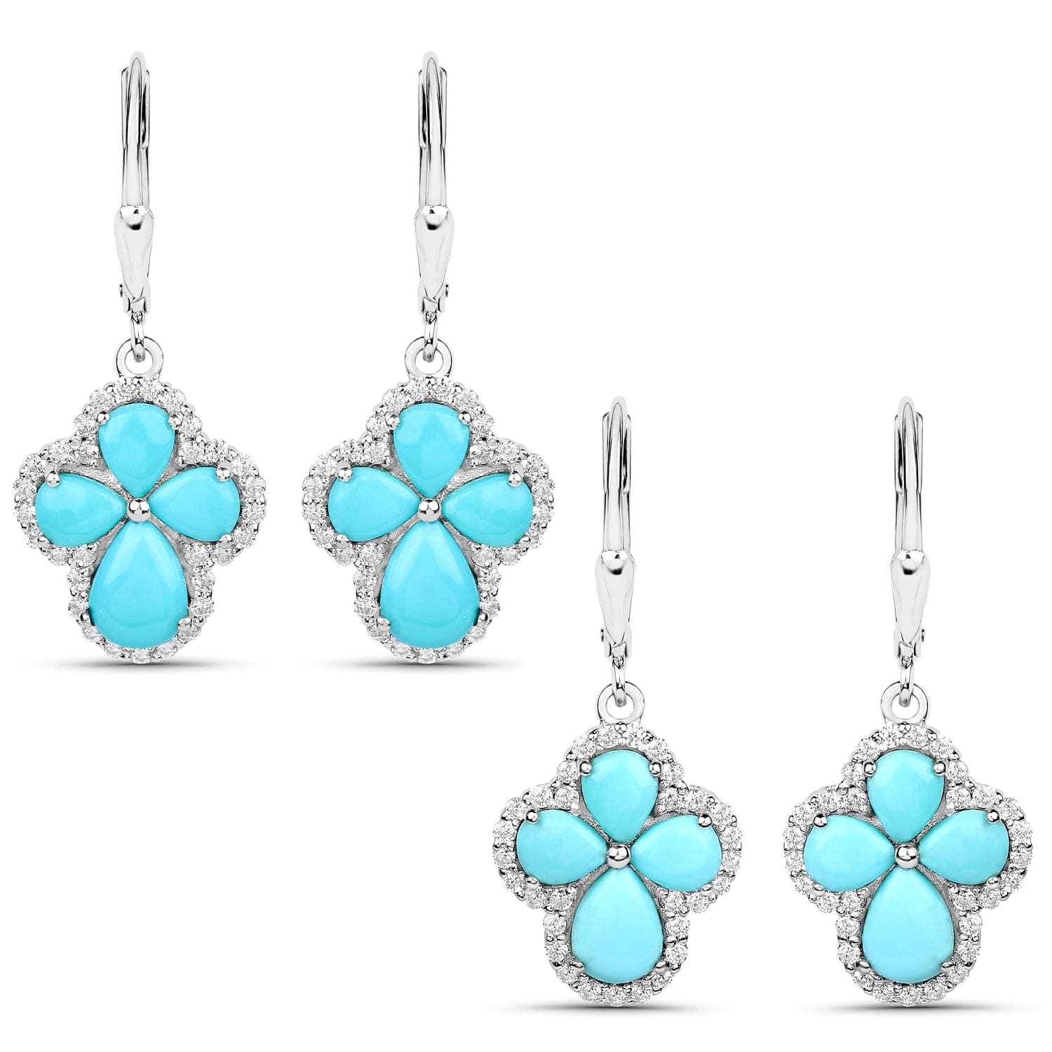 Genuine Tuquoise Cross Earrings with Zircon 925 Sterling Silver、mySite、g9winljtr