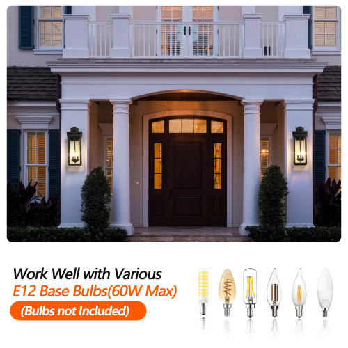 (Same as W1340119953/L1014) 4-Light Black Outdoor Wall Light (No Bulbs)、、eastwooduniform