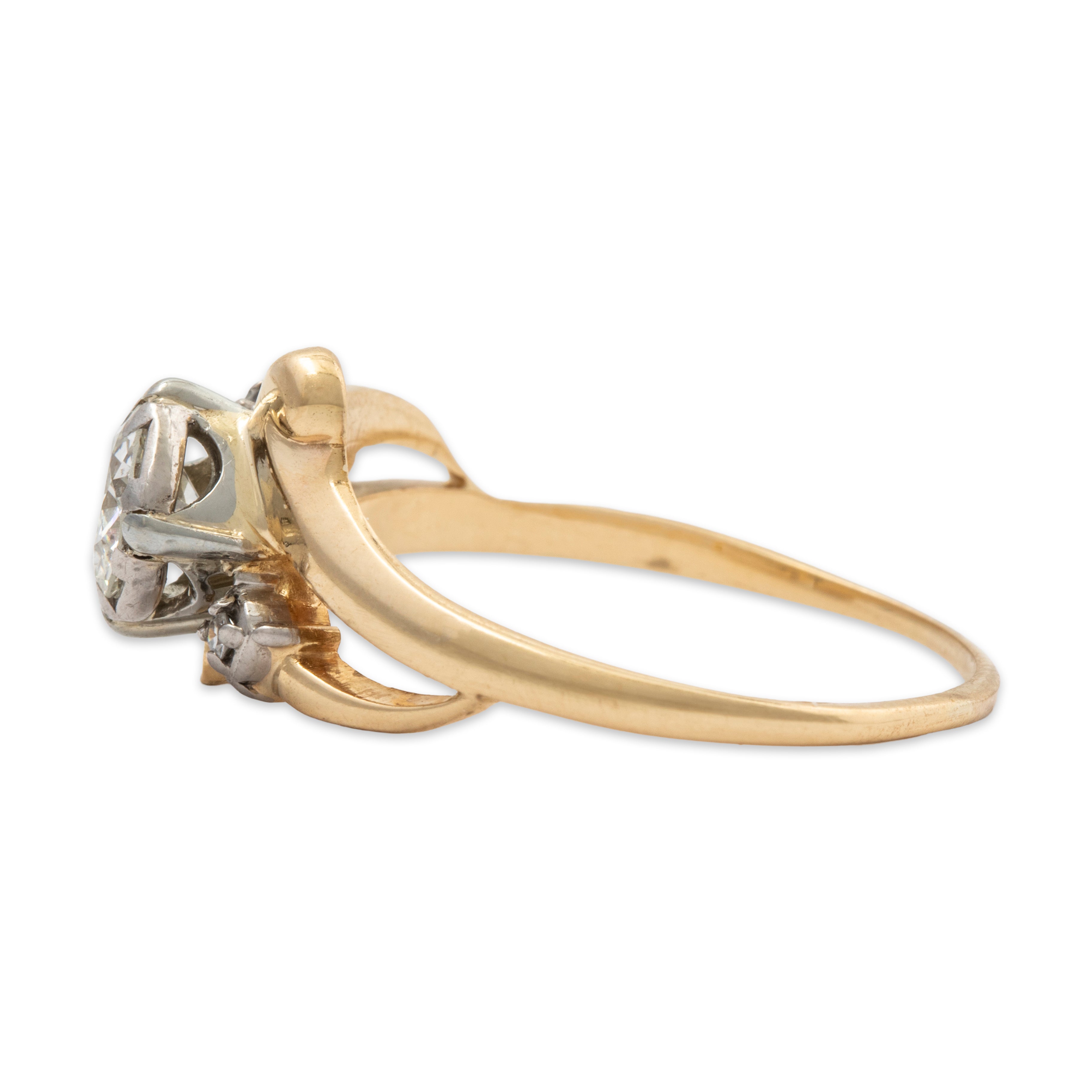 Vintage Jabel 14k Yellow Gold .546cttw Old Mine Cut Diamond Statement Ring 7.75、mySite、hinf8tx79