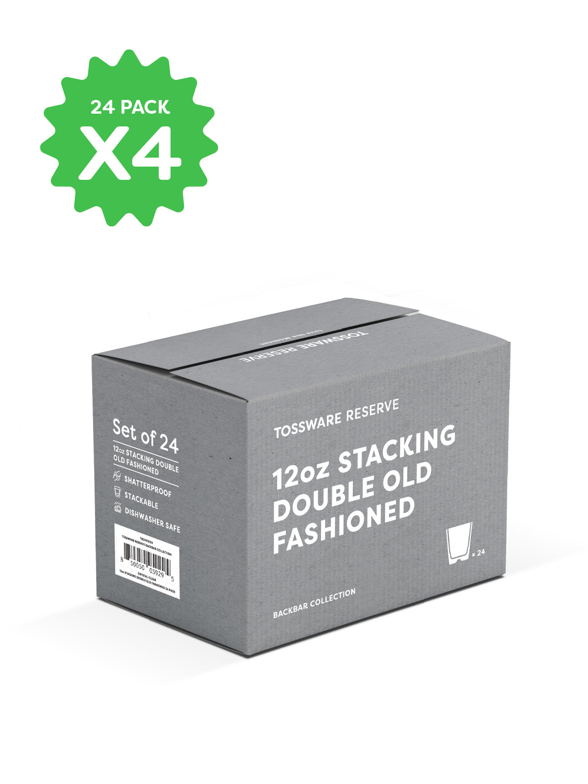 RESERVE 12oz Stackable Double Old Fashioned Tritan Copolyester Glass - Bulk、mySite、camillekostekn