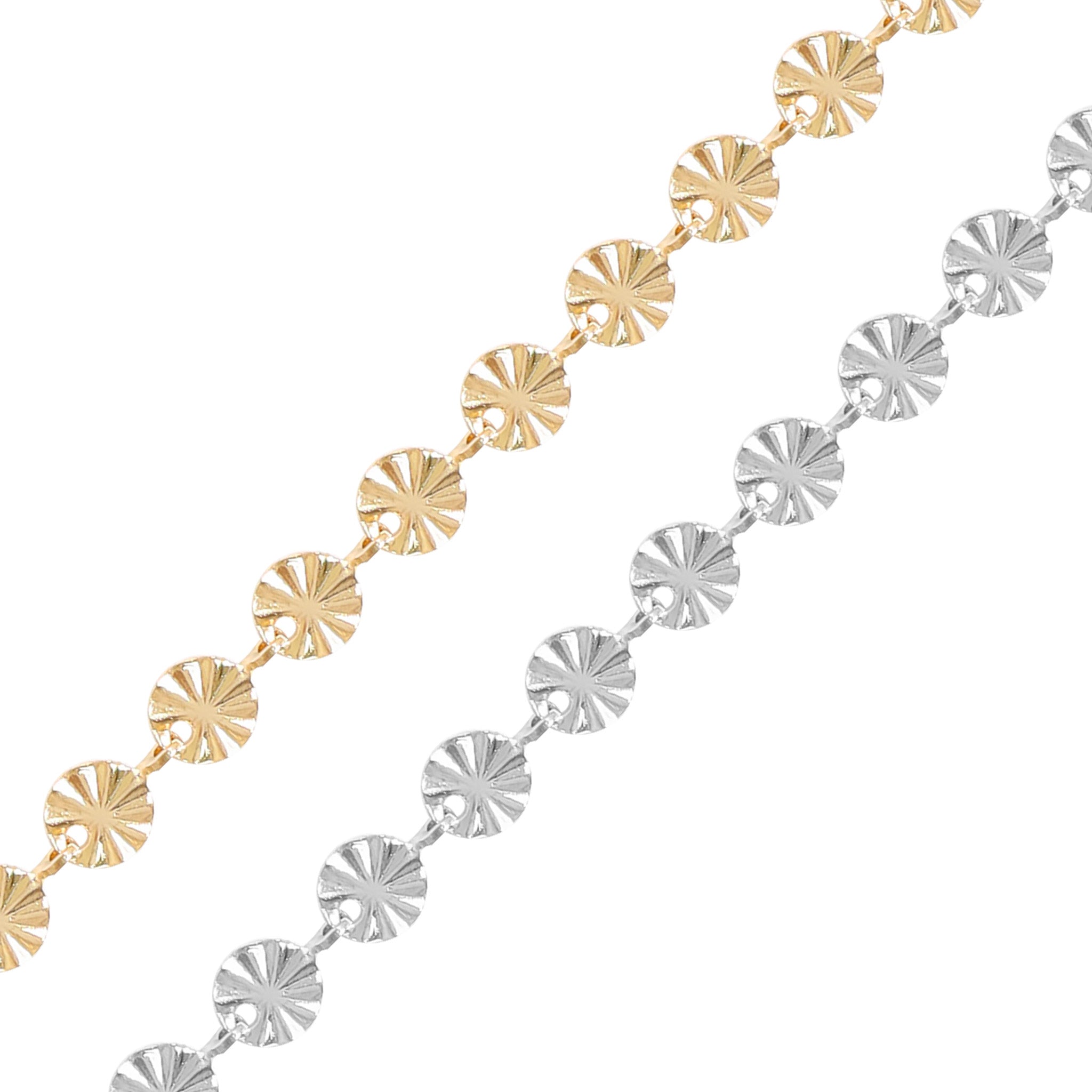 18K Gold PVD Stainless Steel Sunburst Chain - By The Foot / SPL1036、mySite、dreamappss