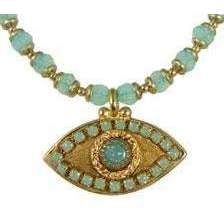 Michal Golan Jade and Gold Evil Eye Pendant and Beaded Necklace、mySite、topwebapps