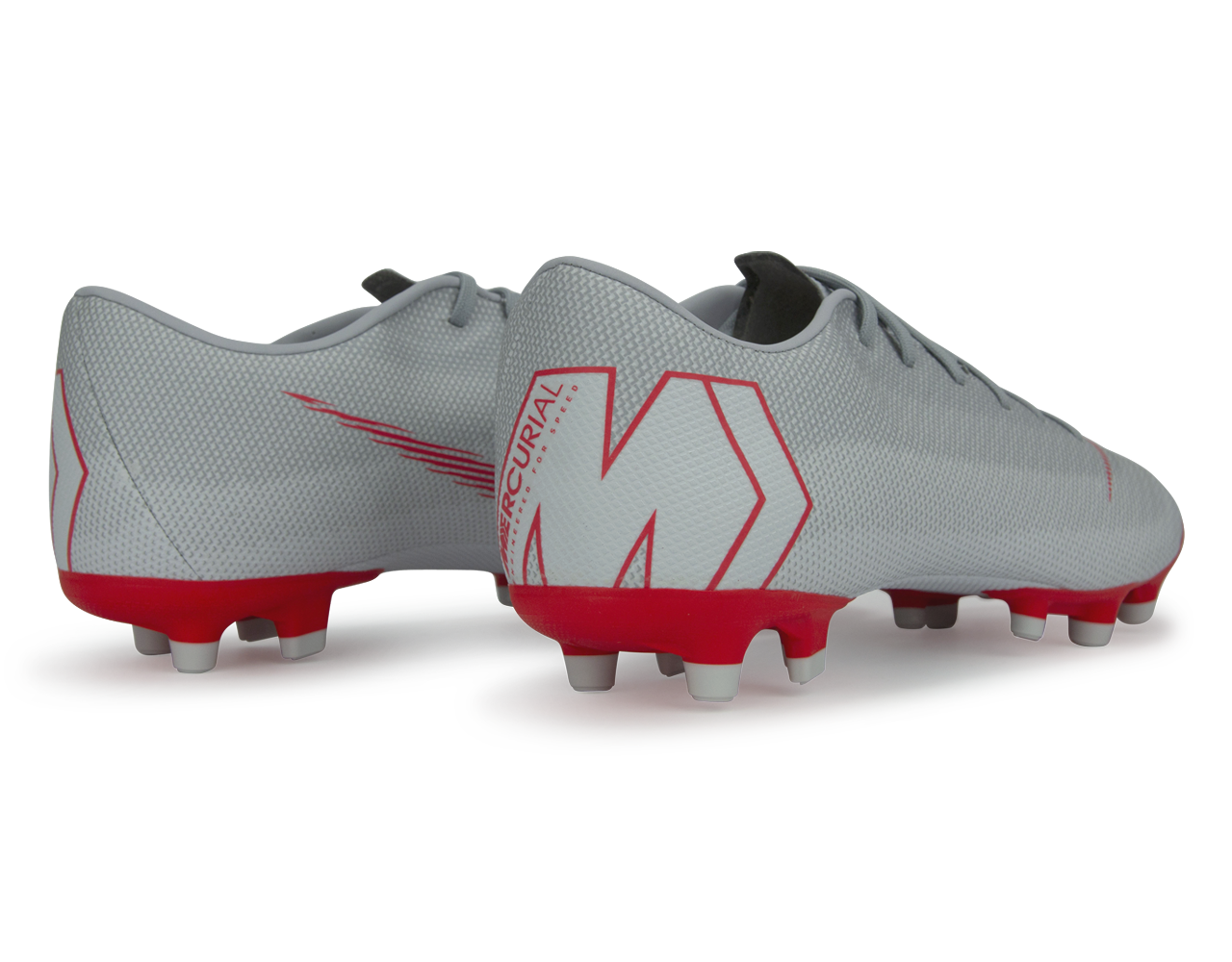 Nike Men's Mercurial Vapor 12 Academy FG Wolf Grey/Light Crimson、mySite、noshort