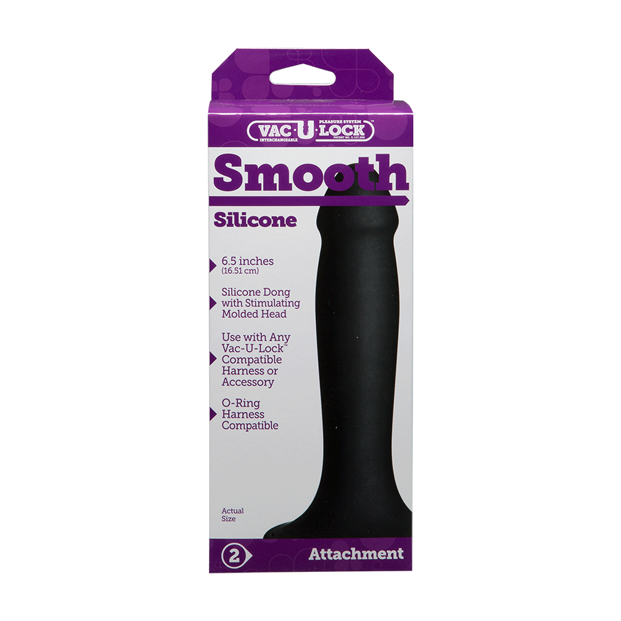 Vac-U-Lock 6.5 Inch Black Silicone Dildo by Doc Johnson、mySite、bottomscart