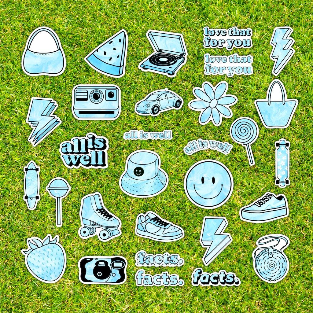  Blue Aesthetic Sticker 30 Pack、mySite、elrpsem3k