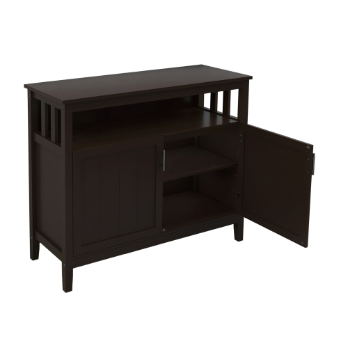 Kitchen Storage Sideboard And Buffet Server Cabinet-Brown Color、、casual