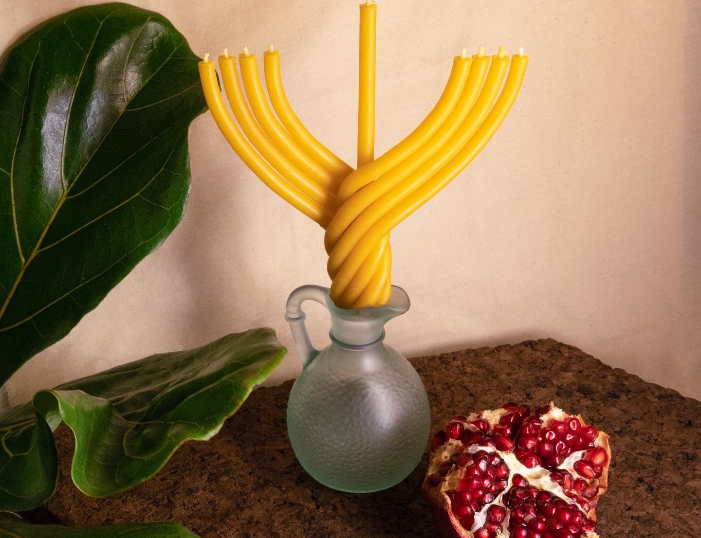  Menorah shaped Beeswax Candle、mySite、elrpsem3k