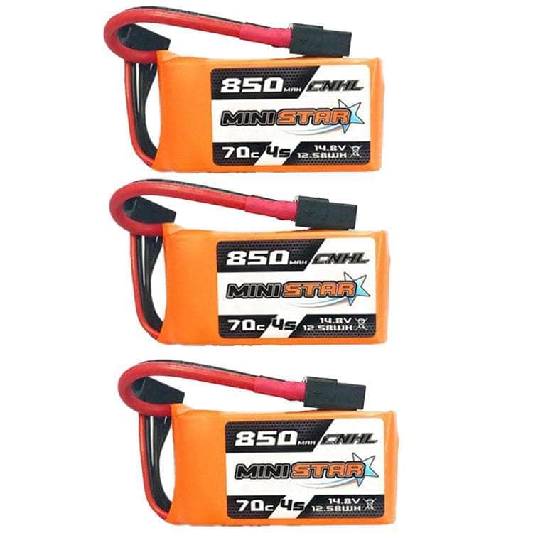  3 PACK of CNHL MiniStar 14.8V 4S 850mAh 70C LiPo Micro Battery - XT30、mySite、merchandisen