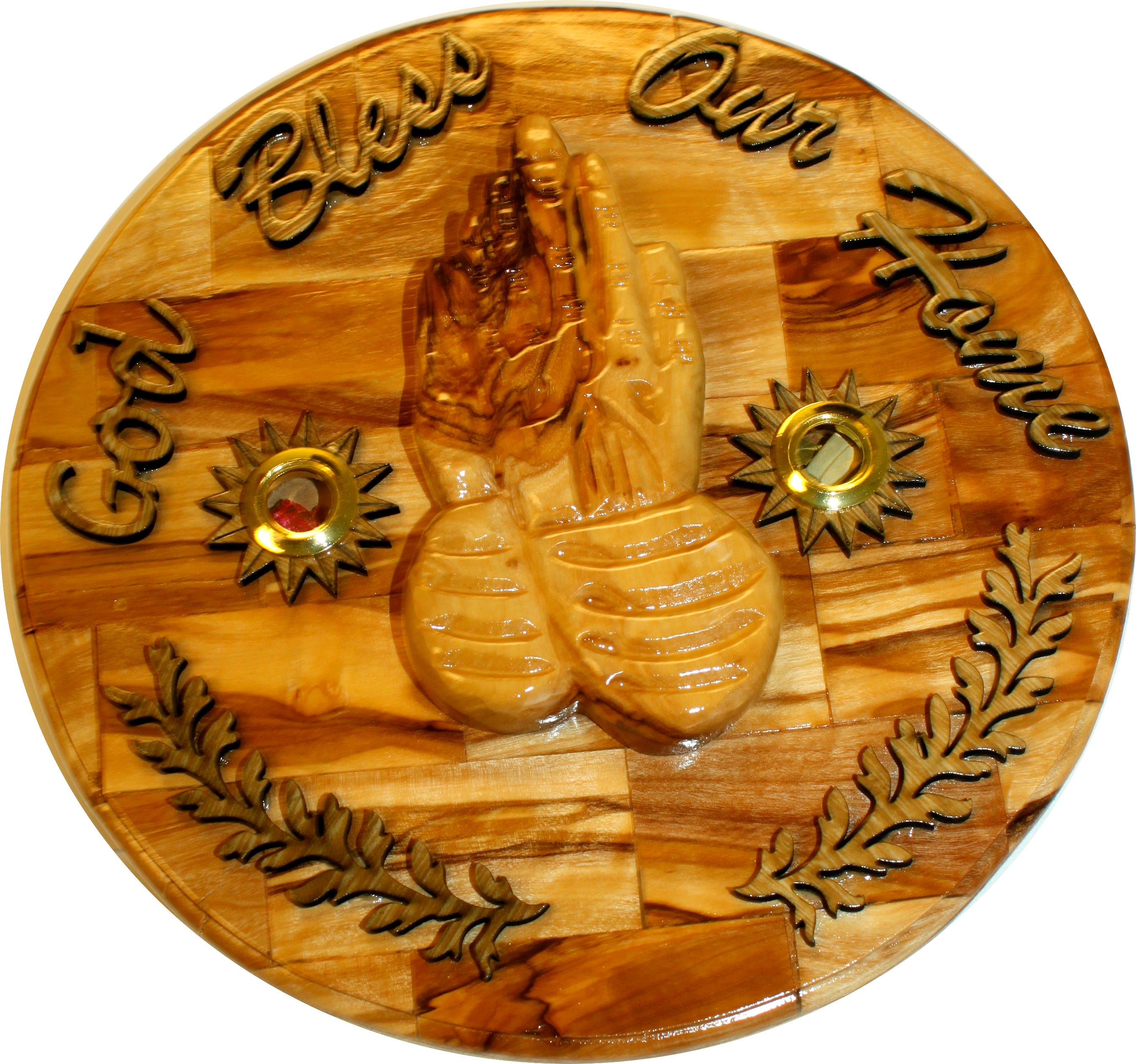  Holy Land Market - God Bless Our Home with Praying Hands Olive Wood Plaque (8 Inches)、mySite、elrpsem3k