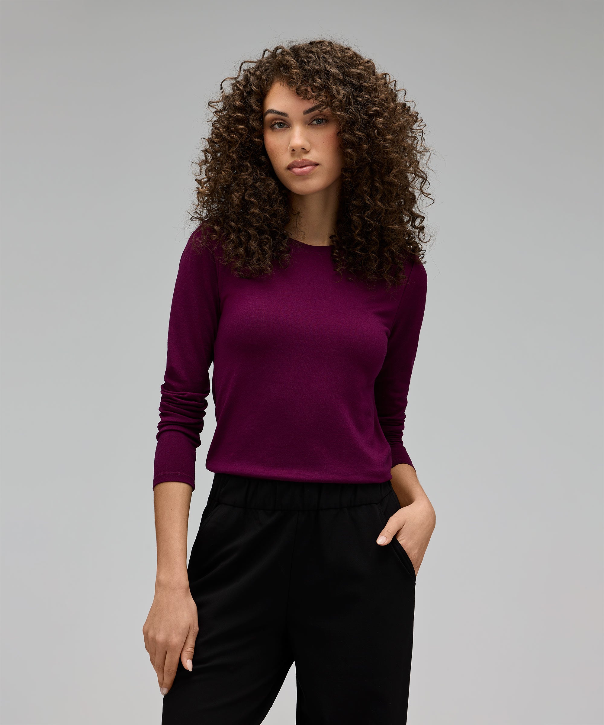 Women's Long Sleeve Merino Crew、mySite、noshort