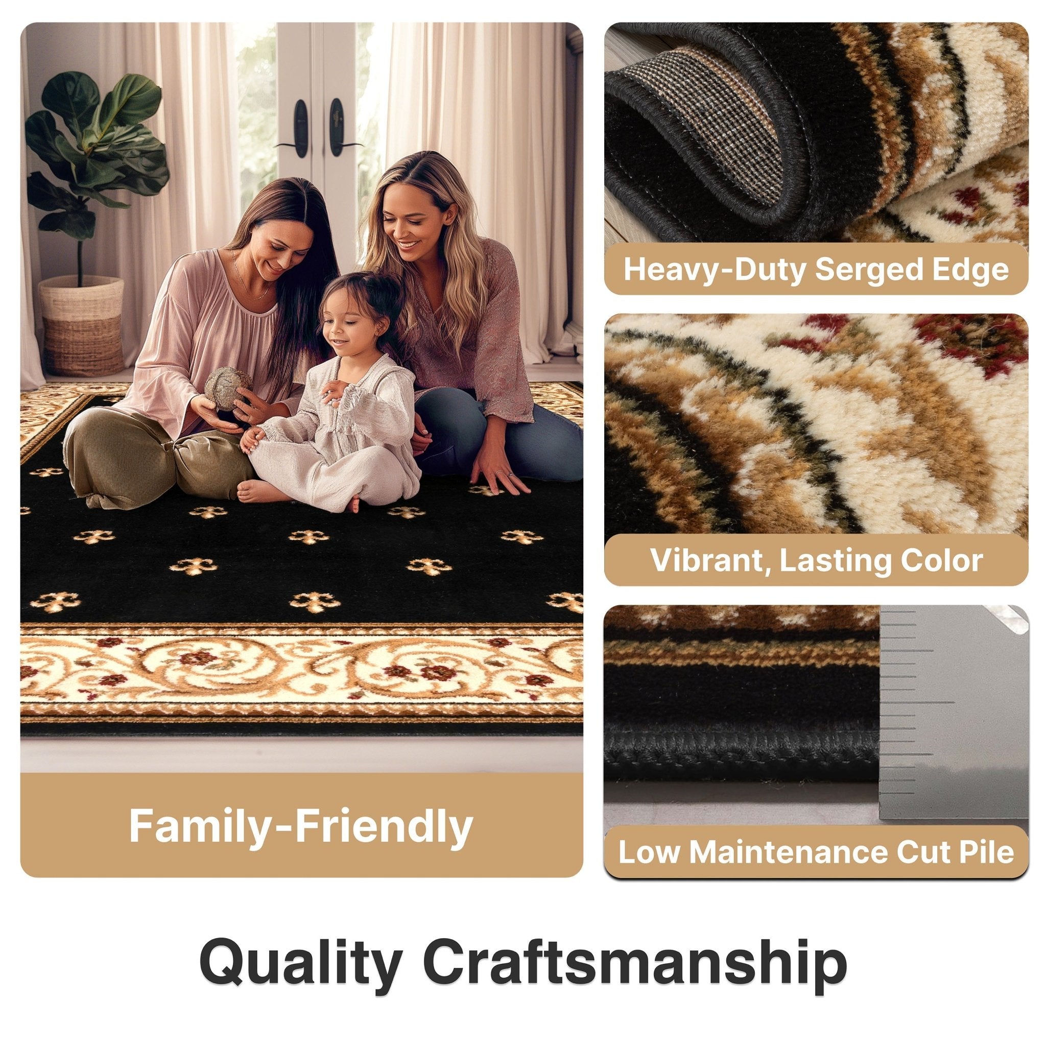 Fleur de Lis Elegance Easy to Clean Rug、mySite、gigharbornorthrealestate