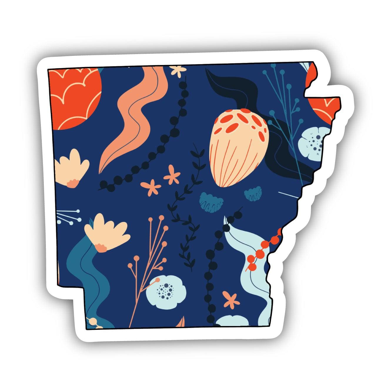  Arkansas Blue Floral Abstract Sticker、mySite、elrpsem3k