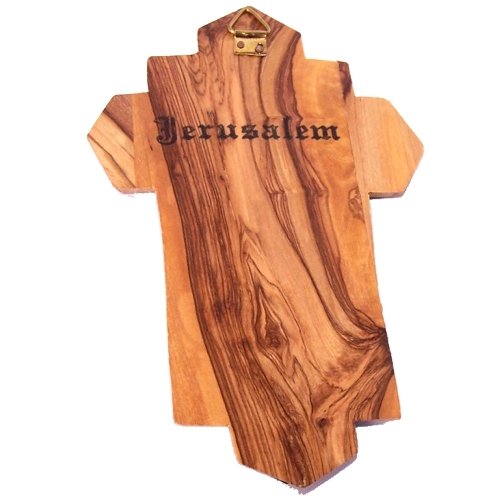 Olive Wood Crucifix - icon showing 14 Stations of the Cross etched on metal (14x9x1 cm or 5.5x3.5x.4 inch)、mySite、topwebapps