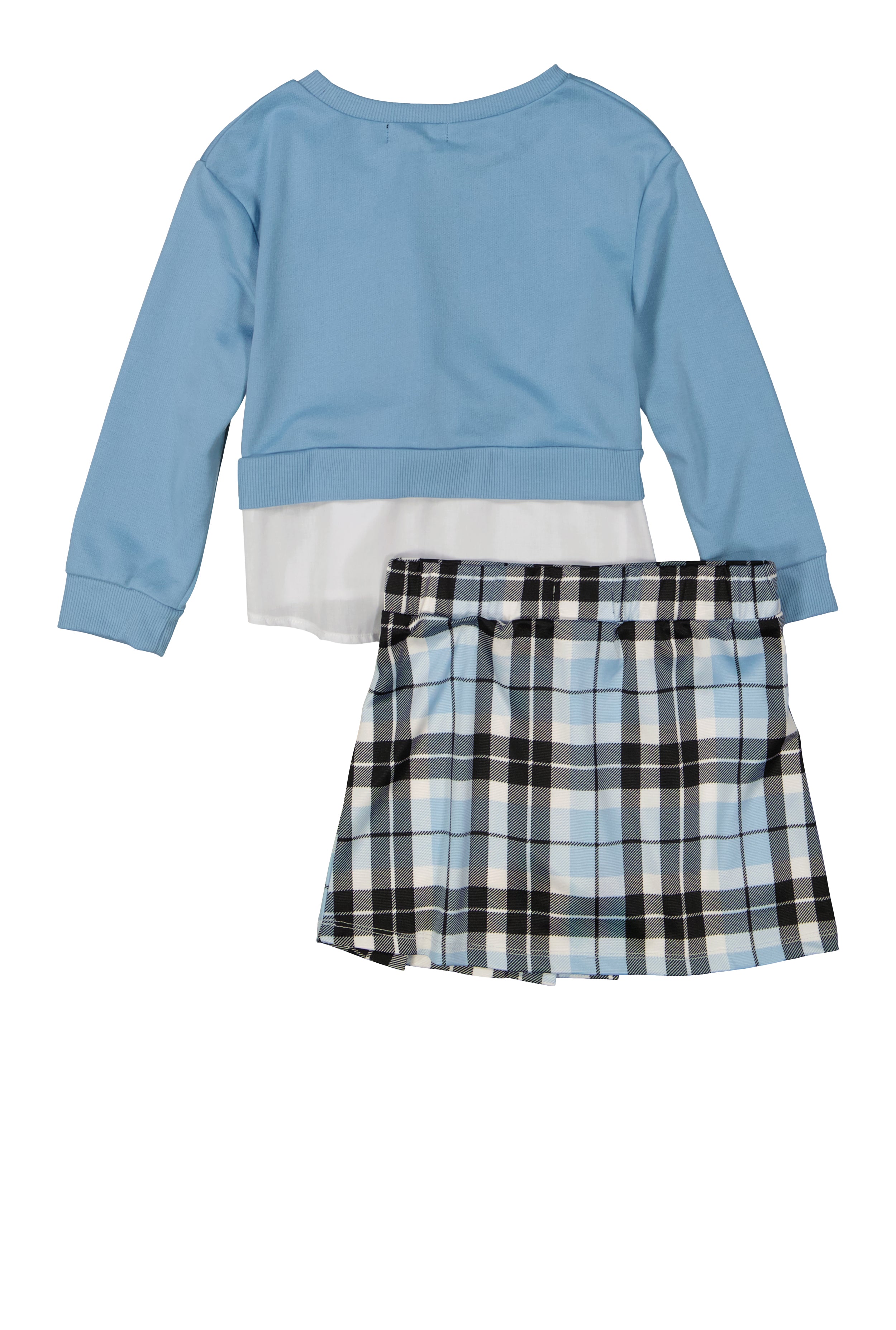 Little Girls Flawless 01 Graphic Sweatshirt and Pleated Skort、mySite、camillekostekn